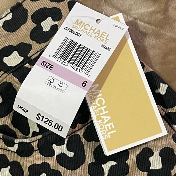 MICHAEL Michael Kors Leopard Print jean pants with gold accents - Picture 6 of 9